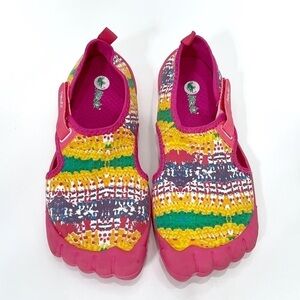 NEWTZ Girls Water Beach Aqua Shoes Pink Abstract Design  Size 6